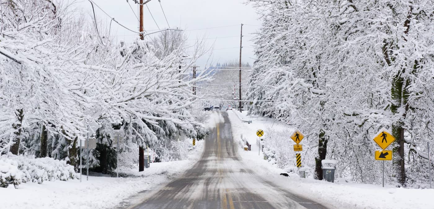 Winter Snowy Road Image